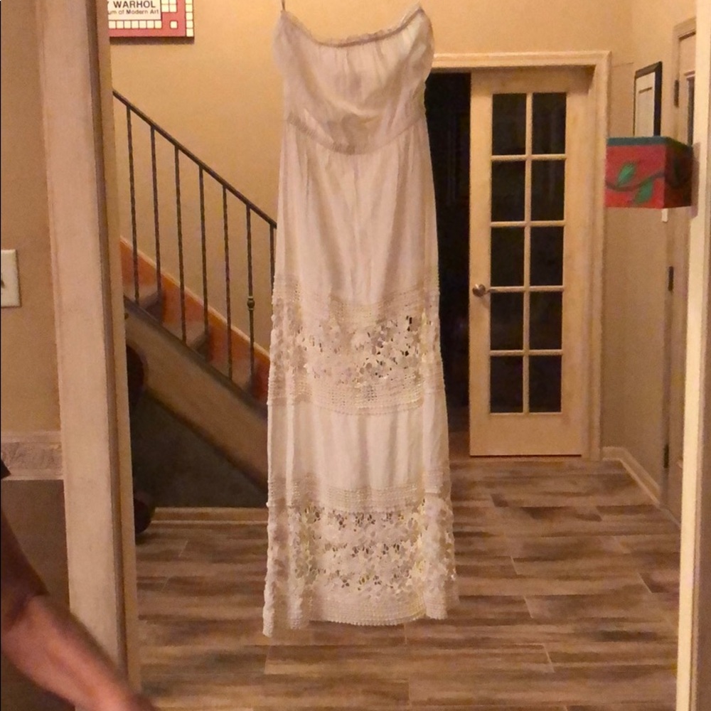 6 Shore Road Crochet-Panel Maxi Dress Coverup